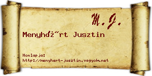 Menyhért Jusztin névjegykártya
